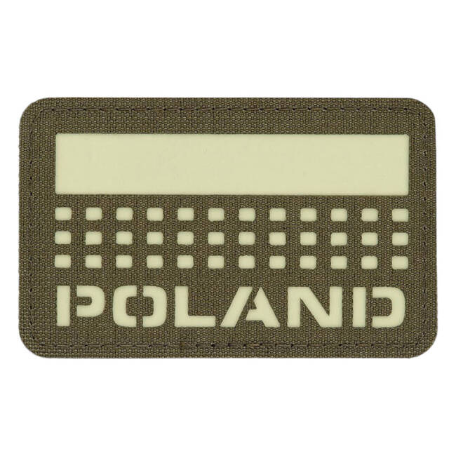 POLAND JELVÉNY (zászlóval) - 50 x 80 mm - LASER CUT -  RANGER ZÖLD/GID - M-TAC