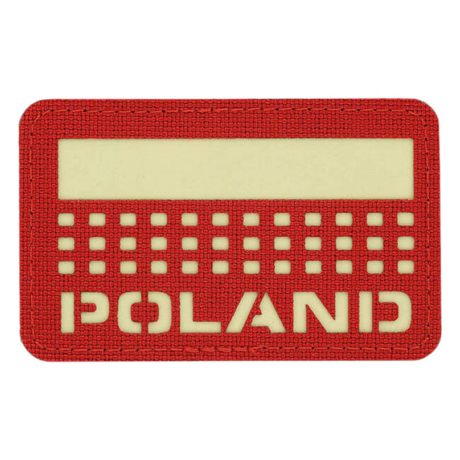 POLAND JELVÉNY (zászlóval) - 50 x 80 mm - LASER CUT -  VÖRÖS/GID - M-TAC