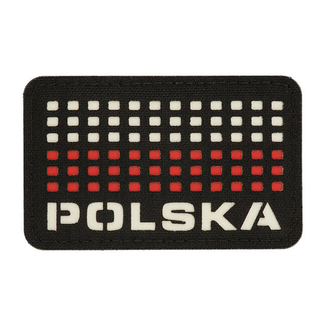 POLSKA JELVÉNY (zászlóval) - 50 x 80 mm - LASER CUT - FEKETE/FEHÉR/VÖRÖS - M-TAC