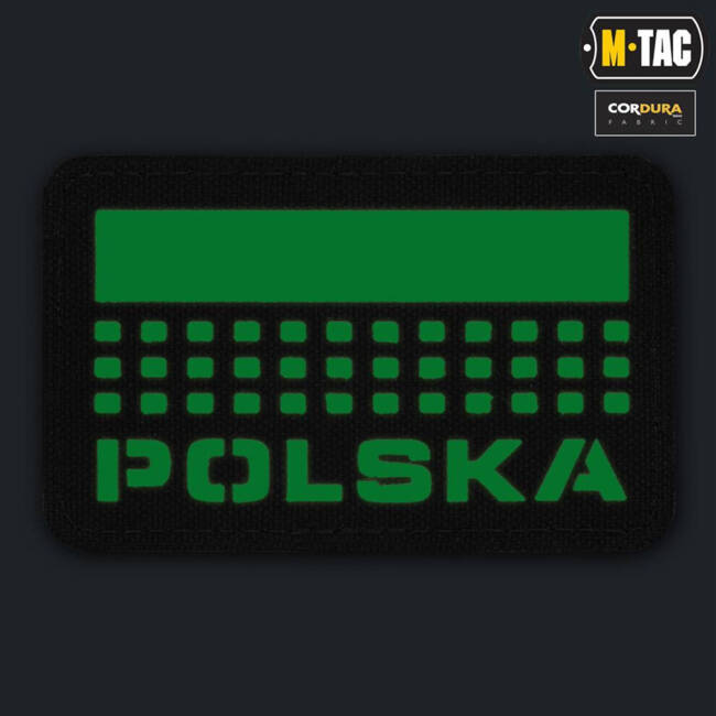 POLSKA JELVÉNY (zászlóval) - 50 x 80 mm - LASER CUT - FEKETE/GID - M-TAC