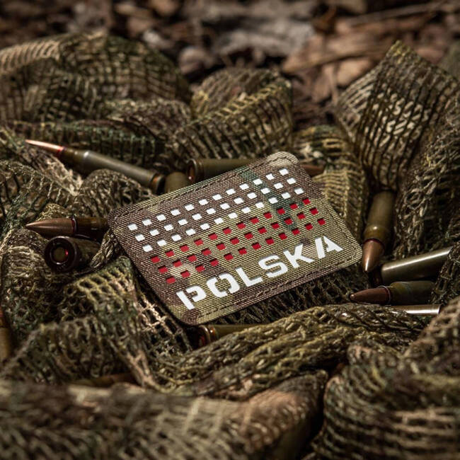 POLSKA JELVÉNY (zászlóval) - 50 x 80 mm - LASER CUT - MULTICAM/FEHÉR/VÖRÖS - M-TAC