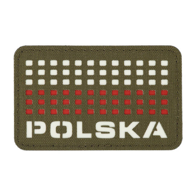 POLSKA JELVÉNY (zászlóval) - 50 x 80 mm - LASER CUT - RANGER ZÖLD/FEHÉR/VÖRÖS - M-TAC