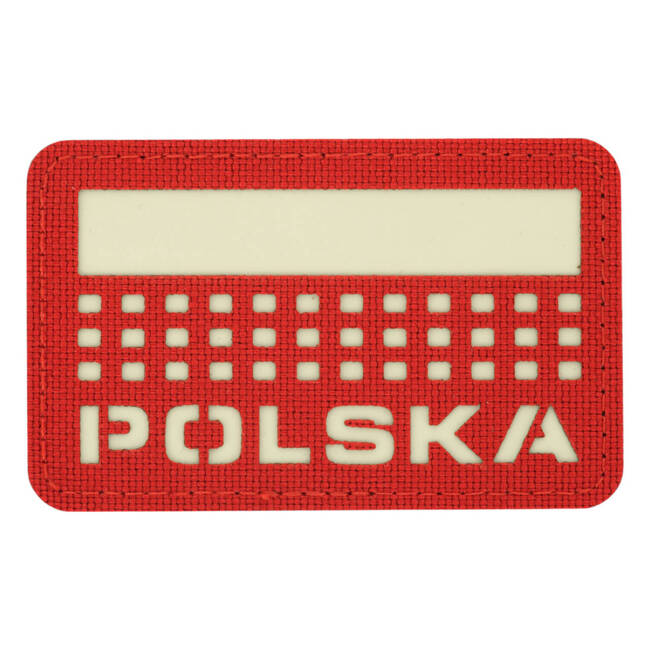 POLSKA JELVÉNY (zászlóval) - 50 x 80 mm - LASER CUT - VÖRÖS/GID - M-TAC