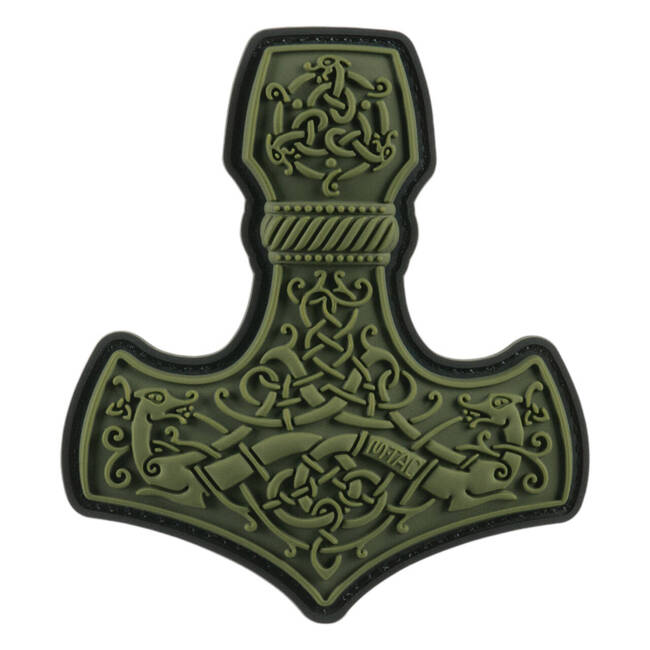 PVC JELVÉNY 3D MJÖLNIR - OLIVE - NAGY - M-TAC