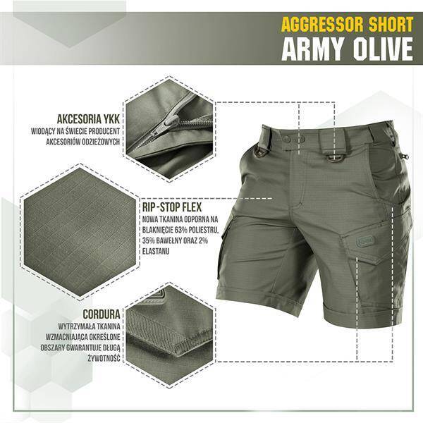 RÖVIDNADRÁG AGGRESSOR SHORT - ARMY OLIVE - M-TAC