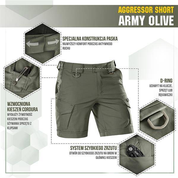 RÖVIDNADRÁG AGGRESSOR SHORT - ARMY OLIVE - M-TAC