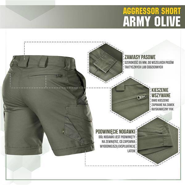 RÖVIDNADRÁG AGGRESSOR SHORT - ARMY OLIVE - M-TAC