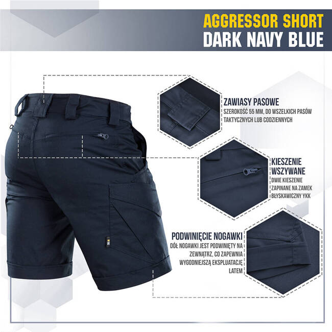 RÖVIDNADRÁG AGGRESSOR SHORT - DARK NAVY BLUE - M-TAC