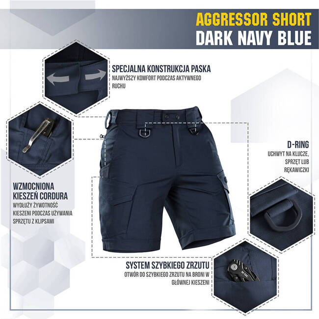 RÖVIDNADRÁG AGGRESSOR SHORT - DARK NAVY BLUE - M-TAC