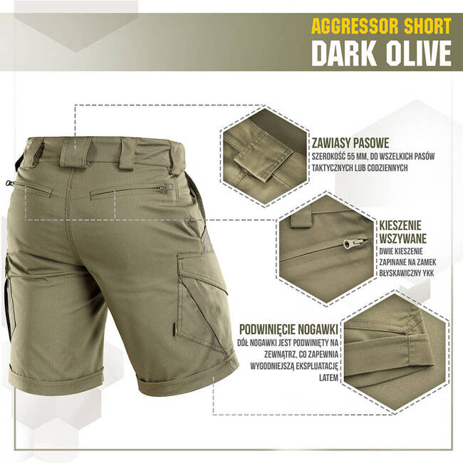 RÖVIDNADRÁG AGGRESSOR SHORT - DARK OLIVE - M-TAC