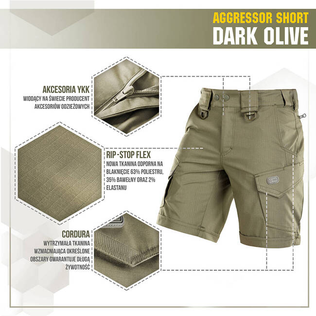 RÖVIDNADRÁG AGGRESSOR SHORT - DARK OLIVE - M-TAC