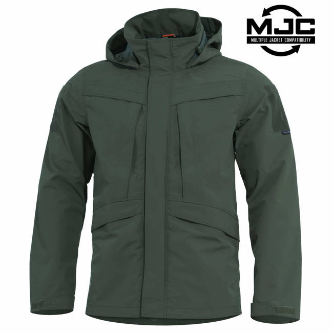 SHELL PARKA KABÁT - VÍZÁLLÓ - "HURRICANE" - PENTAGON® - SÖTÉTZÖLD