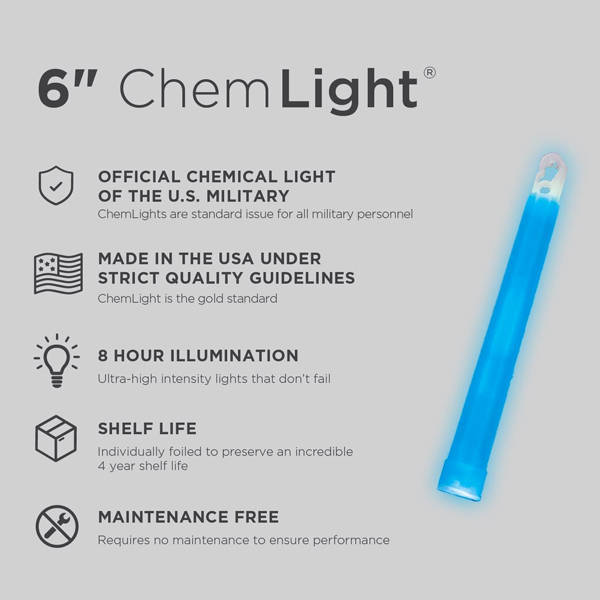 VILÁGÍTÓ PÁLCA 8 ÓRA - CYALUME® CHEMLIGHT - KÉK