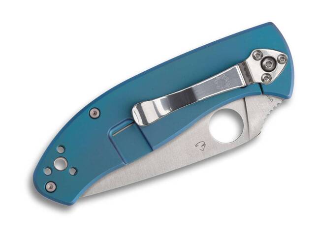 ZSEBKÉS Tenacious R.I.L. Blue Titanium PlainEdge - SPYDEREDGE